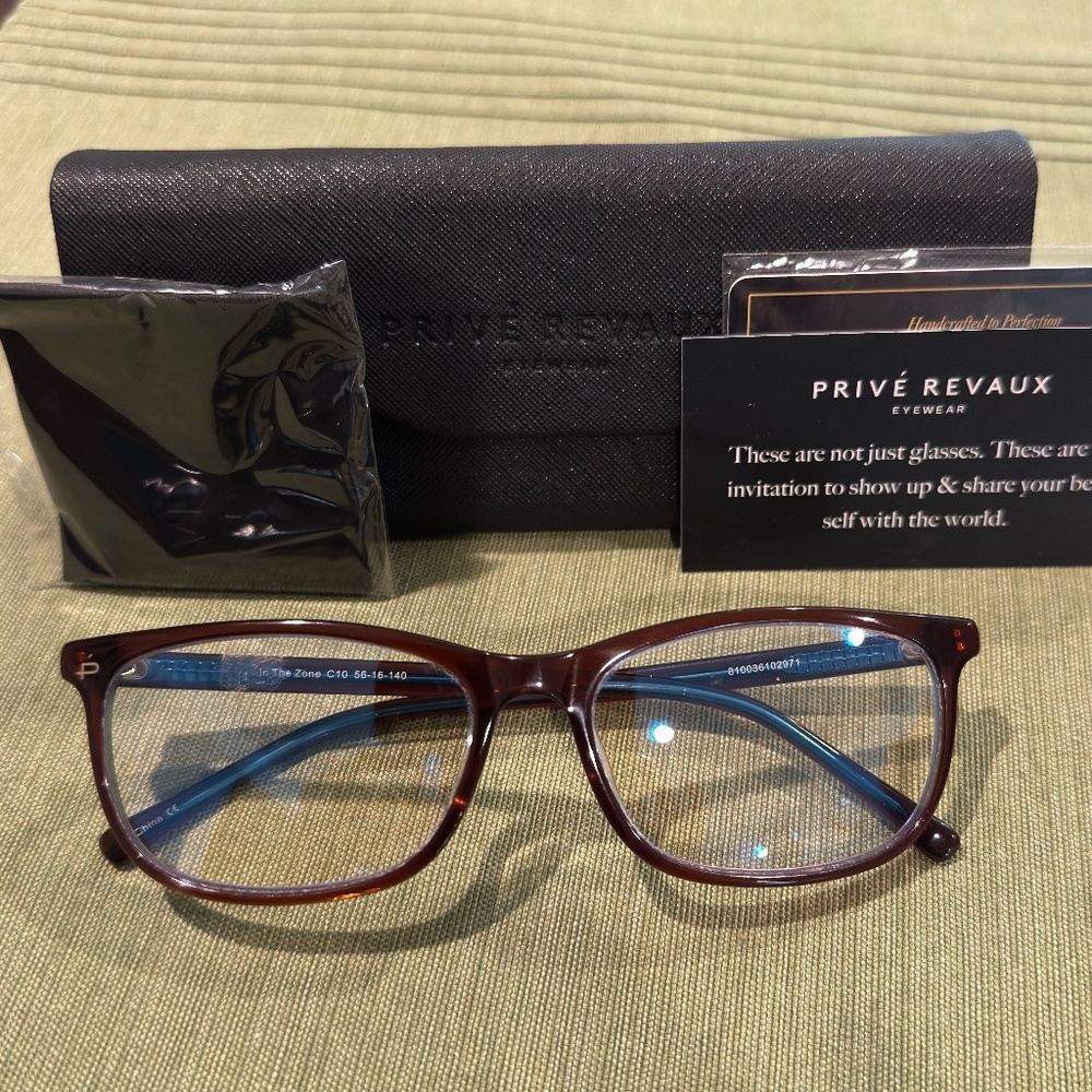 PRIVE REVAUX In The Zone Blue Light Glasses in Chestnut Brown